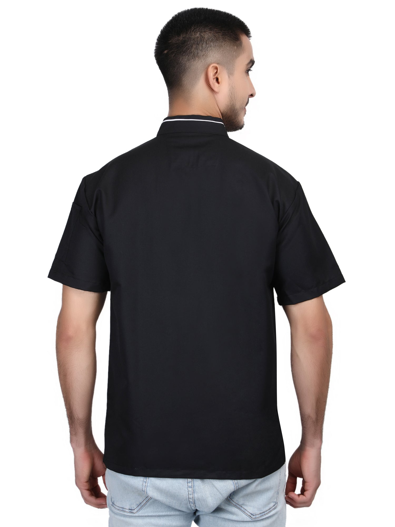 Short Sleeves Men Women Kitchen Chef Jacket Coat Uniform Costume for Food Service Caterers and Culinary Professional – Black